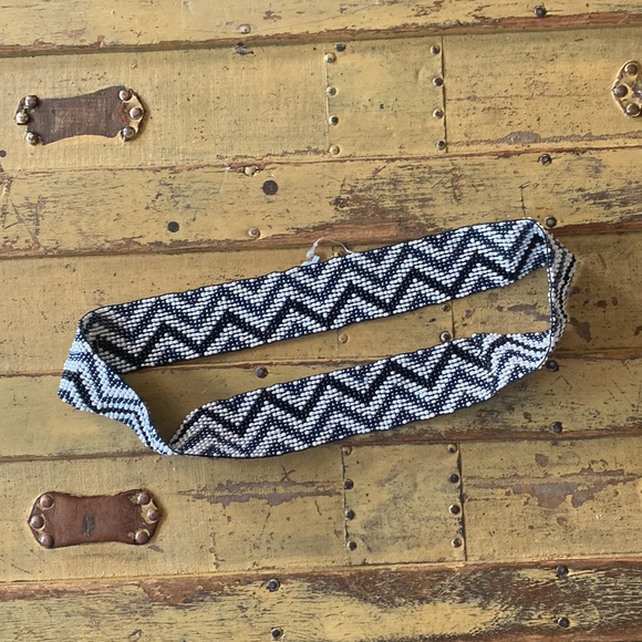 ANTHROPOLOGIE BEADED BELT BOHO FULL BEAD STRETCH WIDE BELT M L NWT INDIA main image 5